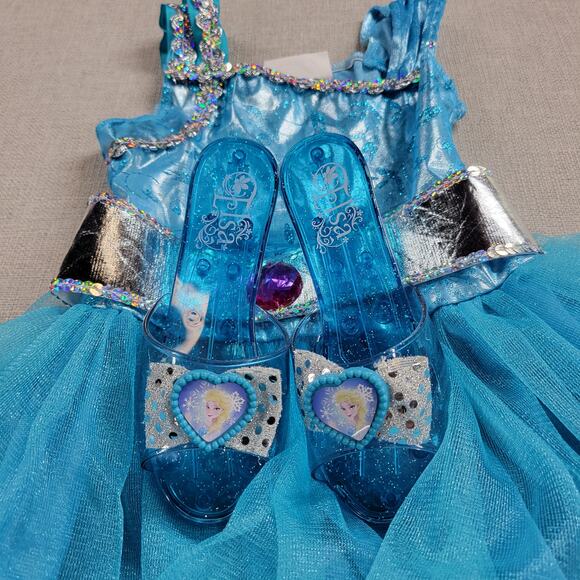 Disney Princess Frozen Elsa Dress and Shoes Set One Size Ages 3+ Play - Picture 2 of 13